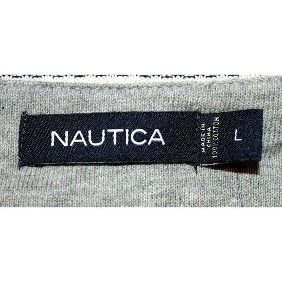 NAUTICA Men’s Size Large Navy Blue V-Neck Lightweight Sweater 100% Cotton NWT - Picture 7 of 8